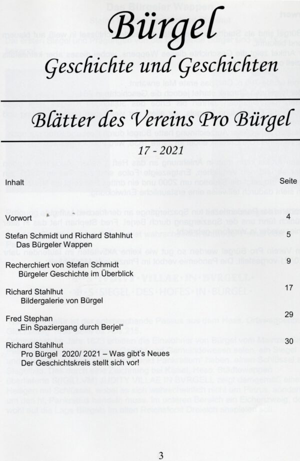 Bürgeler Heftchen Ausgabe 17